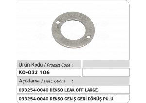 093254-0040 Denso Geniş Geri Dönüş Pulu